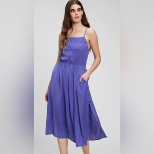 GAP Smocked Halter Midi Dress in Alice Blue, Size XXL NWOT